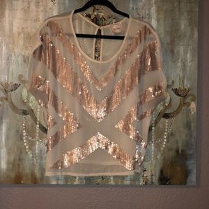 Tan sheer top